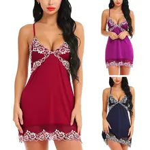 Womens Plus Size Sleeveless Mini Lingerie Dress Sexy Backless Cross Bandage Nightgown Floral Lace Patchwork Solid Color V-Neck S slimming plunging neck sleeveless solid color women s mini dress