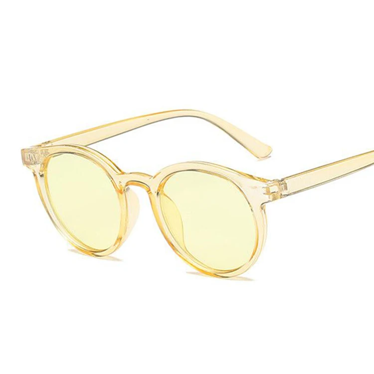 Новые милые сексуальные ретро солнцезащитные очки кошачий глаз женские маленькие черные белые круглые солнцезащитные очки женские ретро UV400 Lunette De Soleil Femme - Цвет линз: Yellow