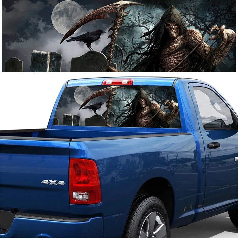 

Death Sickle Sticker Rear Window Mesh Stickers Death Horrible Scary Stickers Big Size Decal Death God Decal