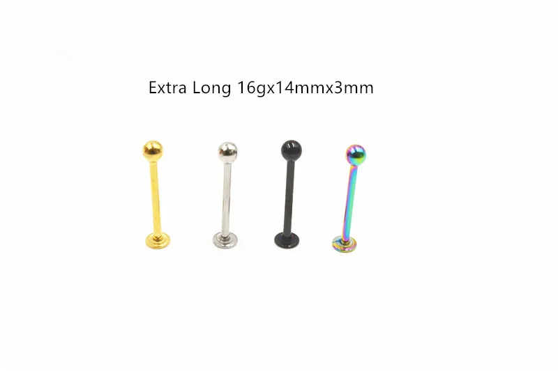 Lot50pcs Body Jewelry 16gx14mmx3mm Cheek Monore Studs Piercing Dimple