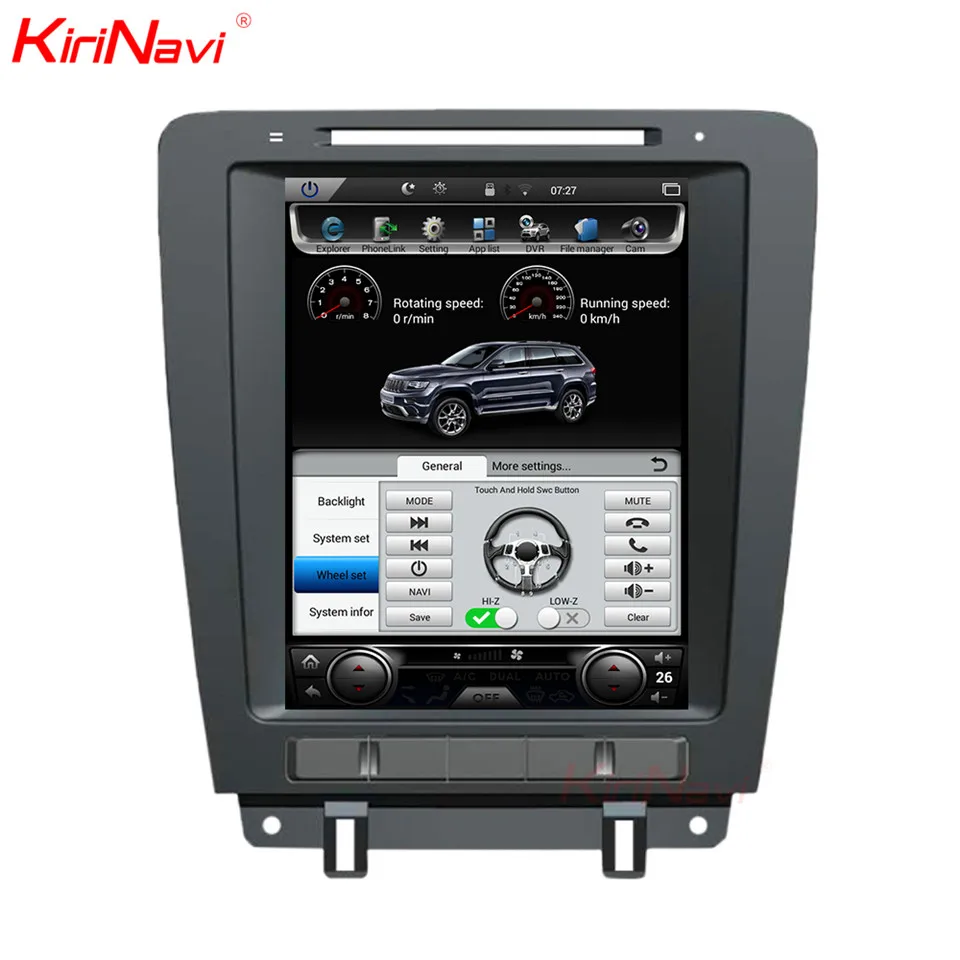 KiriNavi вертикальный экран Tesla стиль 10,4 дюймов Android 7,1 автомобильный dvd-плеер для Ford Mustang радио Gps навигация 2010