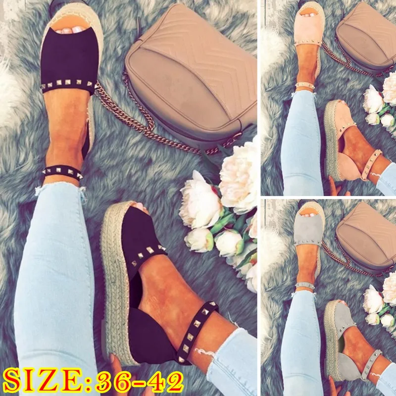 

HEFLASHOR Summer Beach Platform Sandals Women Rivet Leopard Women Sandals Buckle Strap Gladiator Ladies Sandals Casual Shoes