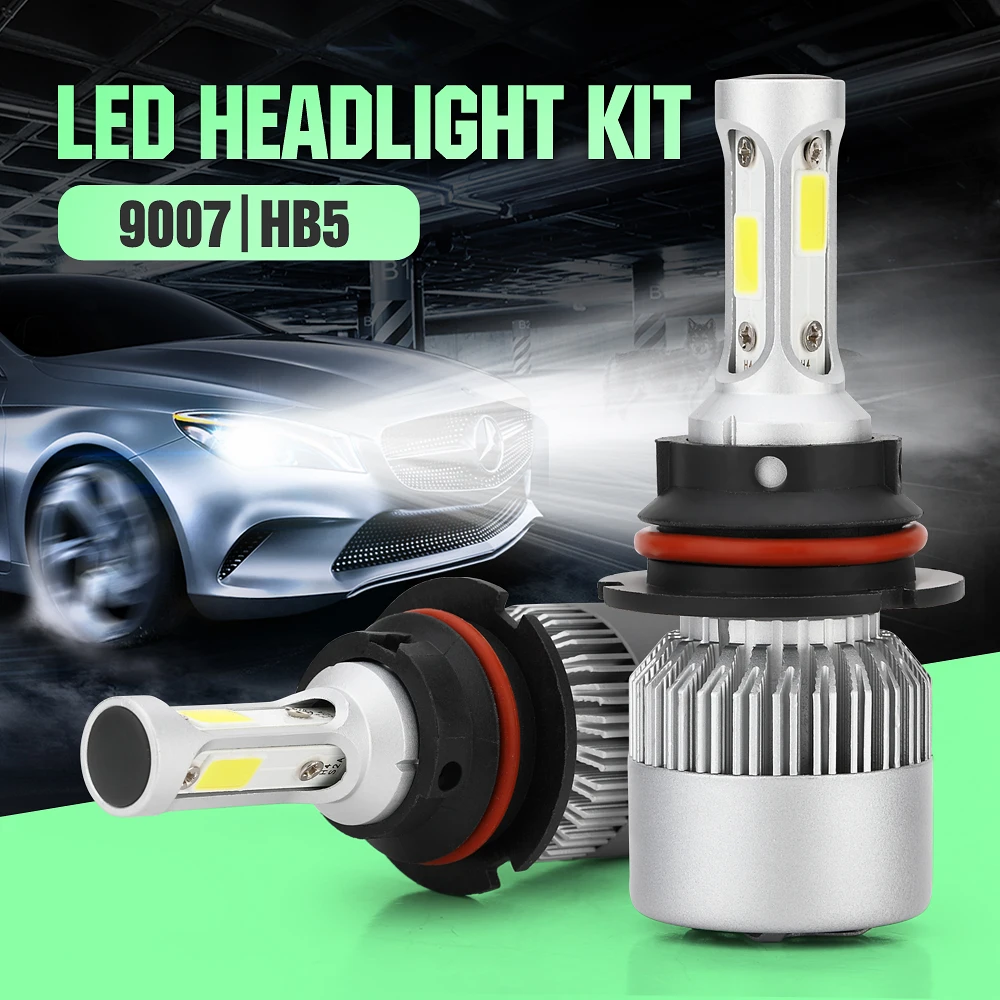 

LOAUT 9007 Car Light COB Efficient Heat Conduction Quality Material Main Light Universal Fog Driving Lights Bulb Car-style