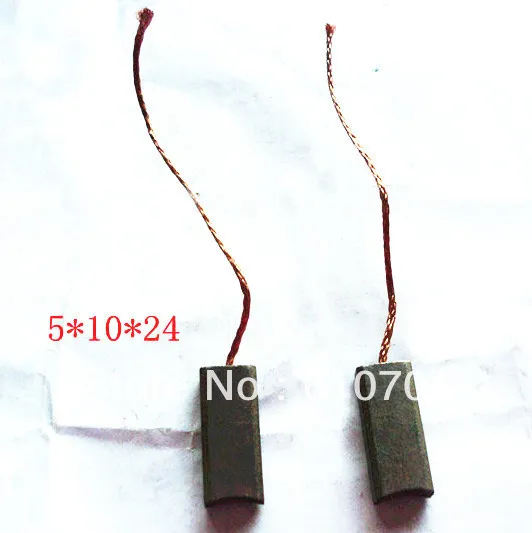 10pcs Wire Leads 5x10x24mm Electric Generator Motor Carbon Brushes