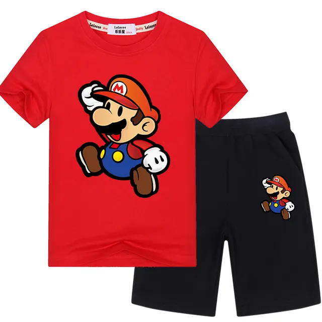 2019 Super Mario Clothes Summer T shirts Set For Boys Children Clothing
