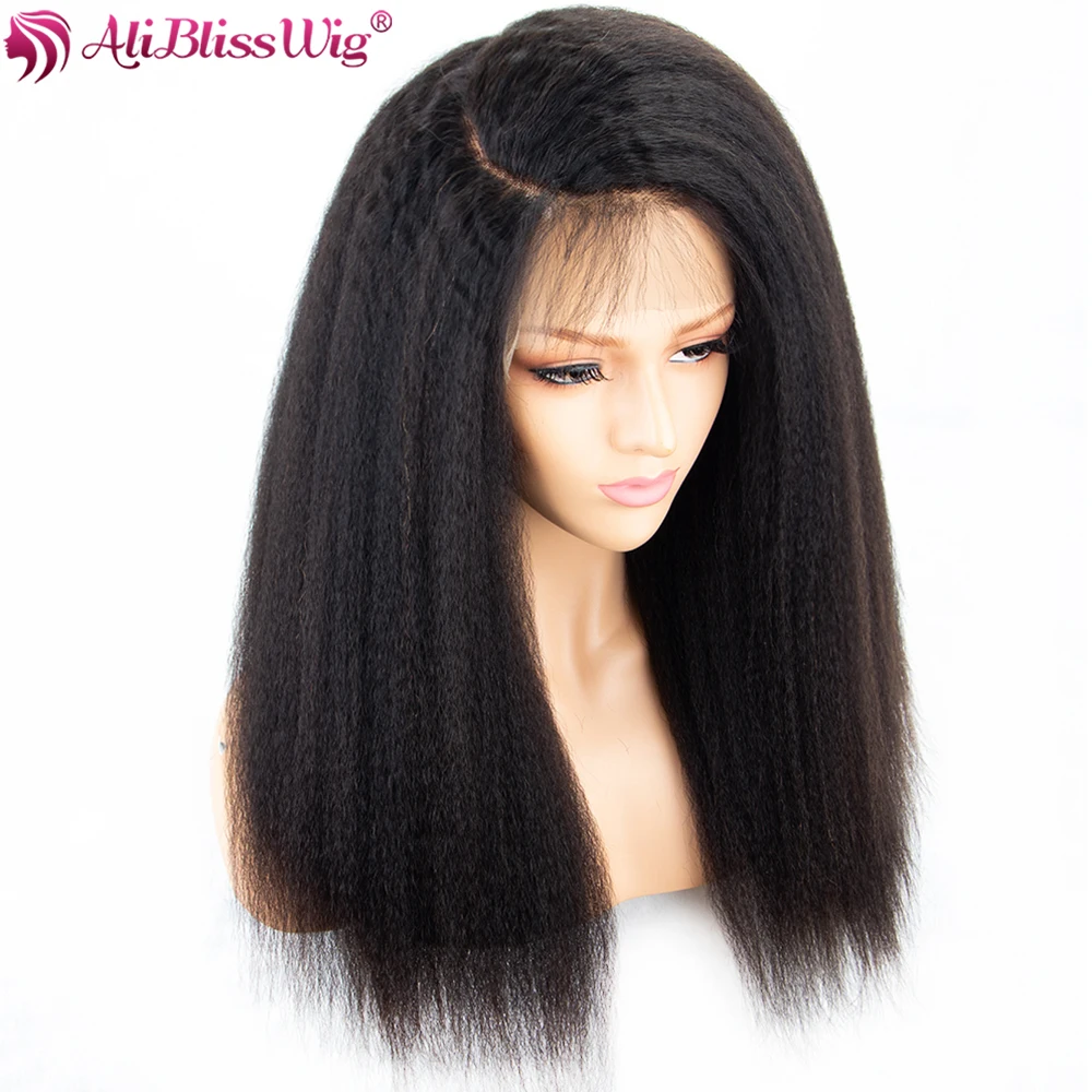 13x6 Lace Front Human Hair Wigs Kinky Straight Remy Hair Wigs For