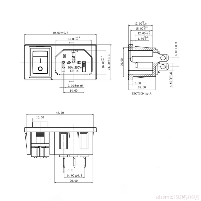 new 10a 250v ac spst rocker switch 3 pin iec320 c14 inlet module SPST Switch Wiring Diagram new 10a 250v ac spst rocker switch 3 pin iec320 c14 inlet module plug in switches from lights \u0026 lighting on aliexpress com alibaba group