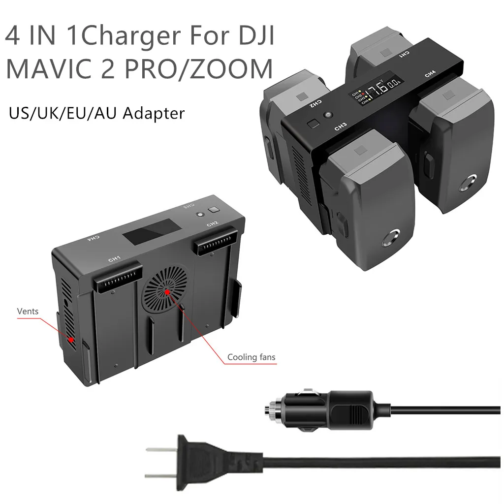 

Portable Suitable ChargingBalanced 4 In 1 Super Fast Battery Charger Adapter For DJI MAVIC 2 PRO/ZOOM convenient and practical