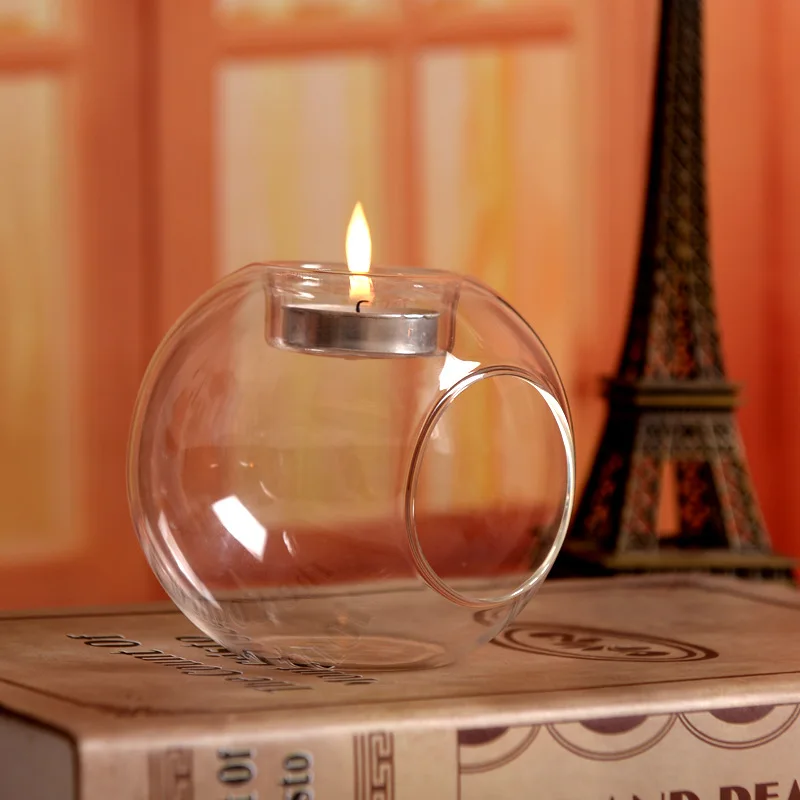 Crystal Glass Candle Holder Candlestick Romantic Wedding Dinner Home Decor