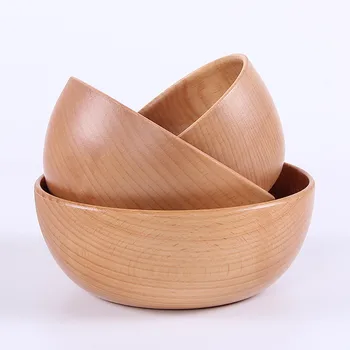 

Japanese Wooden Bowl Family Children's Rice Bowl Soup Bowl Solid Wood Tableware Bamboo Tableware Lunch Dining Tool 2020 New