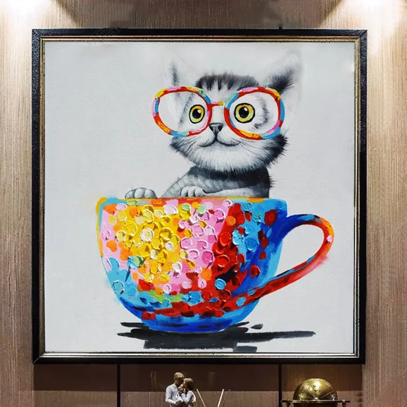 

5d Diamond Painting New Arrivals Full Round Diamond Embroidery Cross Stitch Kits Animal Cat Rhinestones Pictures Home Decor