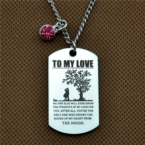 

TO MY LOVE Tag Pendant .I LOVE YOU .Gift for Husband.Couple Necklace .