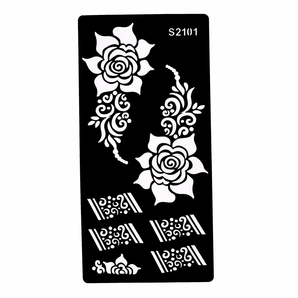 1 Piece Sexy Henna Tattoo Stencil DIY Product Flower Henna Paste Drawing Beauty Women Leg Art Tattoo Stencil High Quality S2101