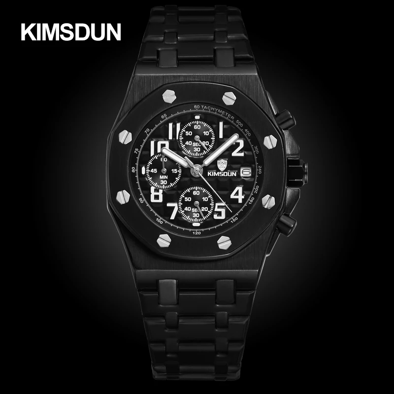 KIMSDUN Оригинальные лучшие Брендовые Часы Горячие стильные мужские часы модные тонкие стальные часы Многофункциональный синхронизации водонепроницаемые кварцевые часы