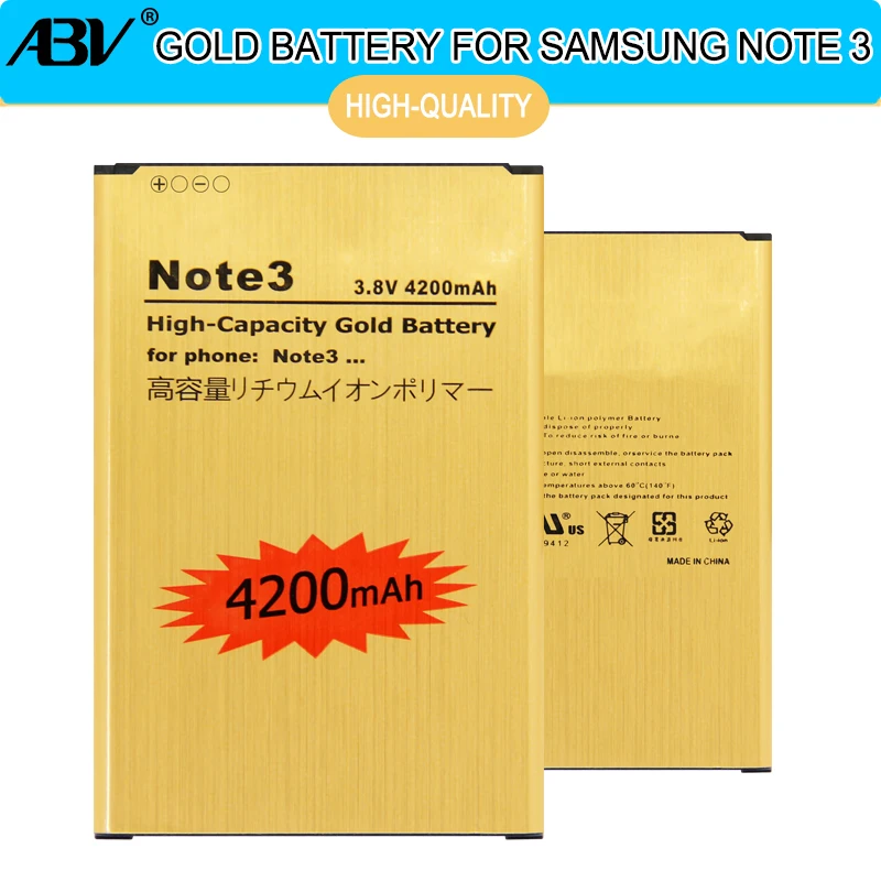 

ABV Note3 Battery B800BE B800BC Golden Battery for Samsung GALAXY Note 3 Battery Note3 N9006 N9002 N9005 N9008 N909 Battery