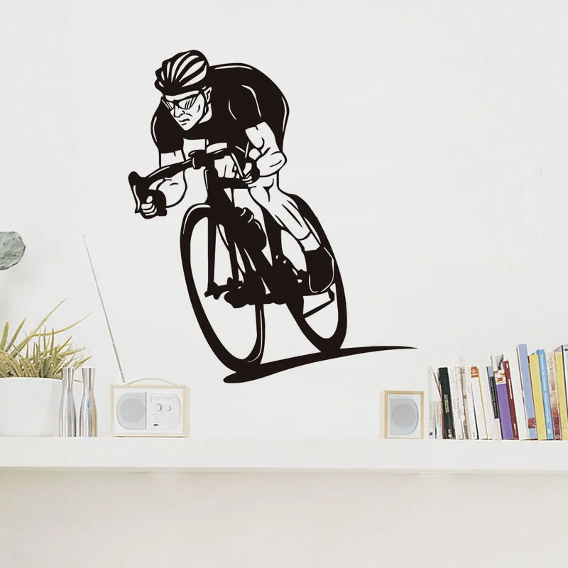 

DCTOP Cyclists Ride His Bike Vinyl Wall Sticker Interesting Cycle Competition Art Decals Home Decor For Living Room