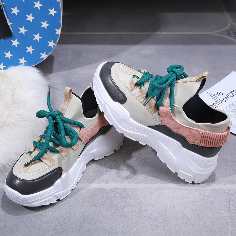 

2019 New Fashion shoes woman Casual Shoes Comfortable Platform Shoes Woman Lace-Up Sneakers Ladies Trainers women shoes
