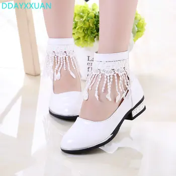 

Girls Princess Shoes Spring Autumn Tassel Sandals New Children Shoes High Heels Princess Bow Sweet Sandal Beaded Shoe For Girl