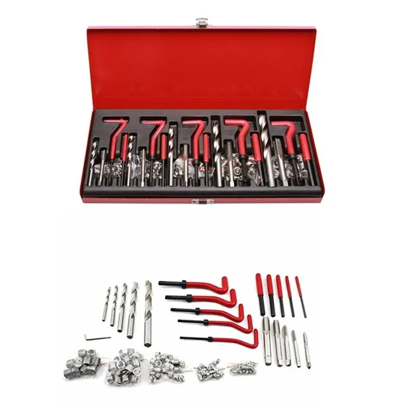 

131pcs/Set Durable Thread Repair Tool Helicoil Rethread Repair Kit Set Garage Workshop Tool Professional Recoil Repair Tool