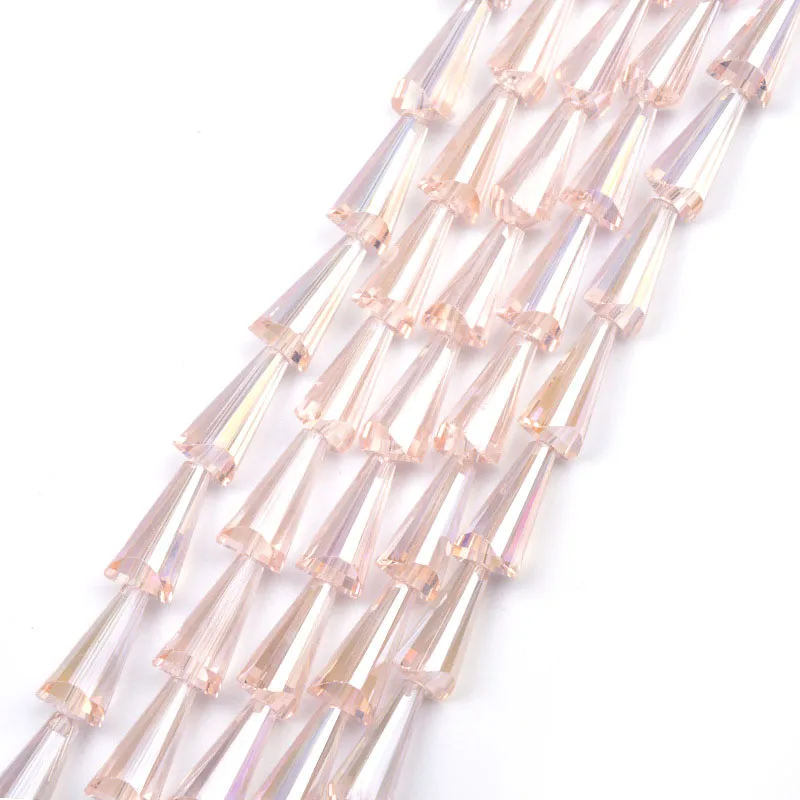 8*16 мм 50 шт Австрийские хрустальные бусины в форме башни конические бусины для украшений аксессуары для изготовления браслетов DIY - Цвет: Pink