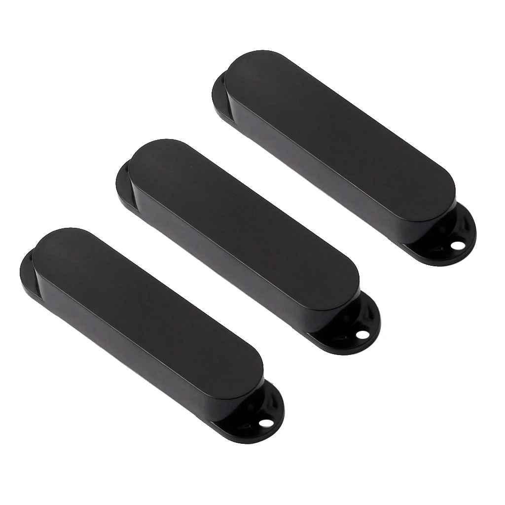 3PCS Black Stratocaster Sealed Closed Single Coil Pickup Cover for ST/SQ Electric Guitar Single Coil Pickup