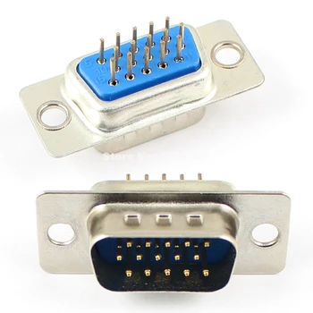 

100 Pcs Per Lot D-SUB DIP 15 Pin Male Straight Round Pin Adapter Connector Socket 3 Rows