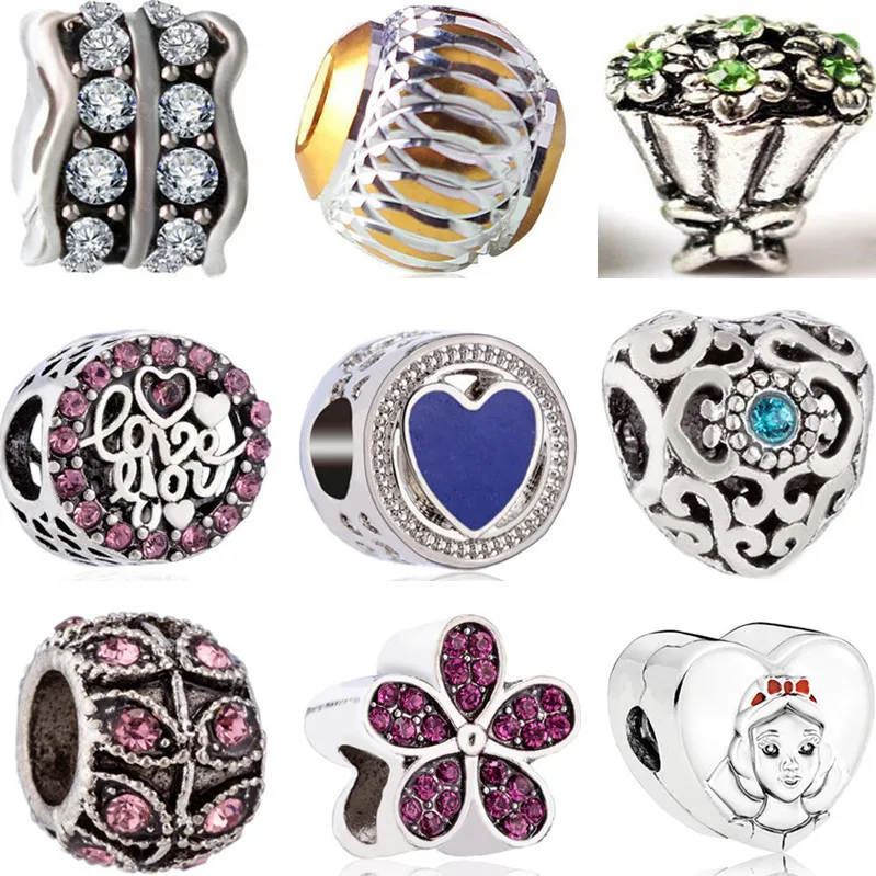 

Enamel Flower Leaves Santa Claus Snowflake Rainbow Love Heart Crystal Beads Fit Pandora Bracelets for Women DIY Charms Jewelry