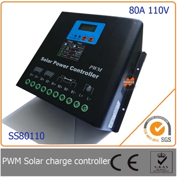 

80A 110V PWM Solar Charge Controller with LED&LCD Display, Auto-Identification Voltage, MCU design with excellent performance