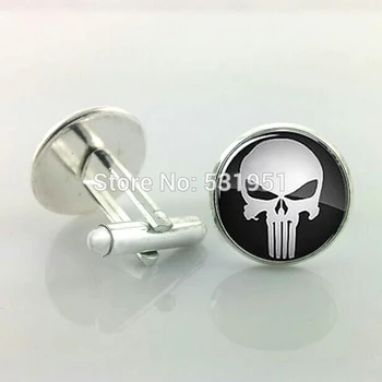 

J43 wholesale PUNISHER Cufflinks,Skull Cufflinks for men,gift for him,Men Accessories,men cufflinks high quality