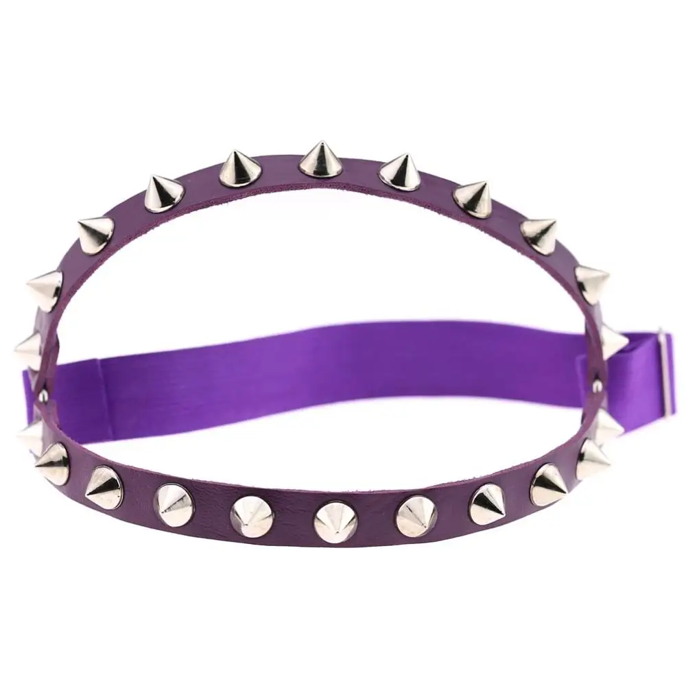 1 шт сексуальные шипованные заклепки подвязки Панк гот, Харадзюку стиль подвязка ручной работы ремень ноги кольцо для женщин подарок один отрегулировать можно свободный размер - Окраска металла: purple