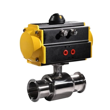 

3/4 inch Sanitary Pneumatic 2 Ways Ball Valve Tri Clamp Food Grade Stainless Steel DN20 Pneumatic Clamp Ball Valve Double Acting