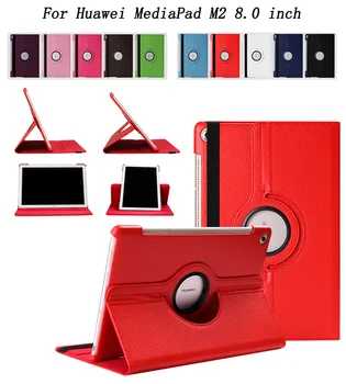 

360 Degree Rotating Smart Case For Huawei MediaPad M2 8.0 inch M2-803L 802L 801L 801W, PU Leather Flip Stand Tablet Cover Case
