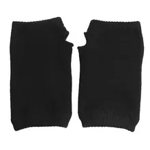 Lgfm-черные эластичные акриловые без пальцев зимние вязаные перчатки для женщин