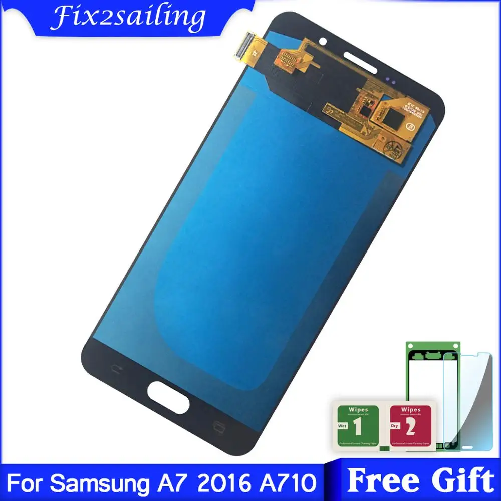 ЖК-дисплей 5 дюйма для Samsung Galaxy A7 2016 A710 A710F A710M AMOLED с сенсорным экраном и