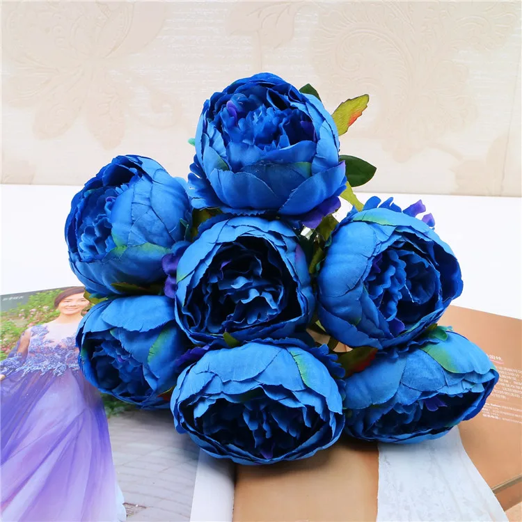 7 heads/bunch Artificial Peony Flowers for Wedding Bouquet Fake Flower for Home Garden Party Decoration DIY Bride Wreath Garland