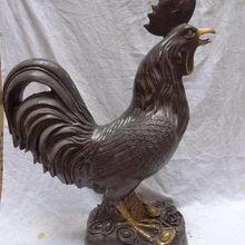 Песня voge Gem S5520 2" Народная китайская бронза Животные для богатства с юаньбао монетами большие Статуэтка петуха