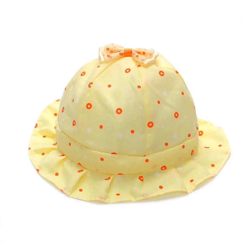 Dot Newborn Hats Baby Caps With Bow Boys Girls Sun Cap Cute Tire Hat Newborn Beanies Soft Baby Bucket Hats 2017 Baby Accessories (2)