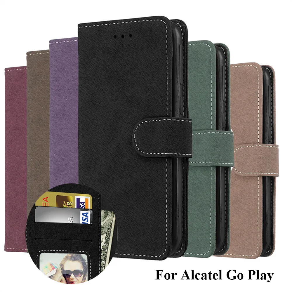 LUCKBUY Leather Flip Case for Alcatel Go Play Phone Cover GoPlay 5.0&quot inch 7048x 7048 OT7048 OT7048X OT-7048X bag | Мобильные