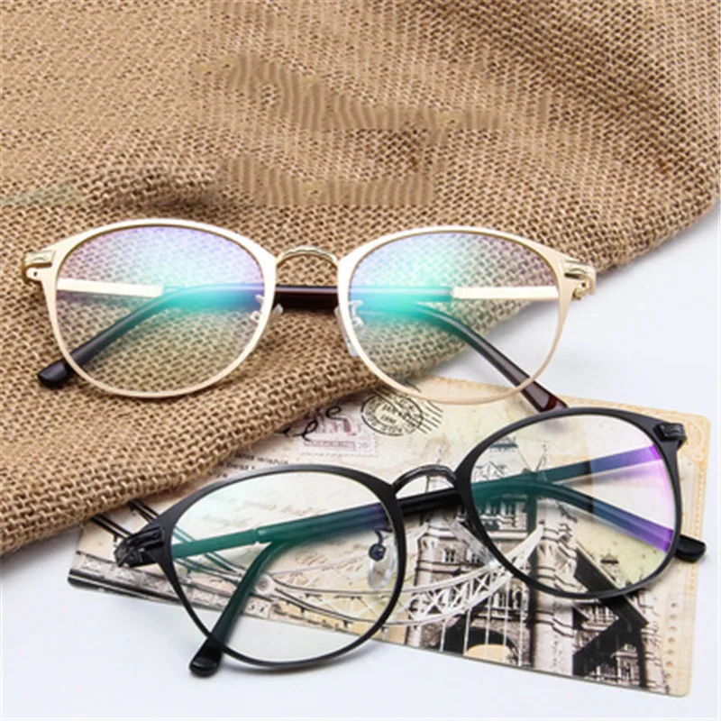 New Fashion Square Metal Glasses Frame For Women Men Computer UV Protect Glasses High Quality Eyeglasses Retro Black Eyewear