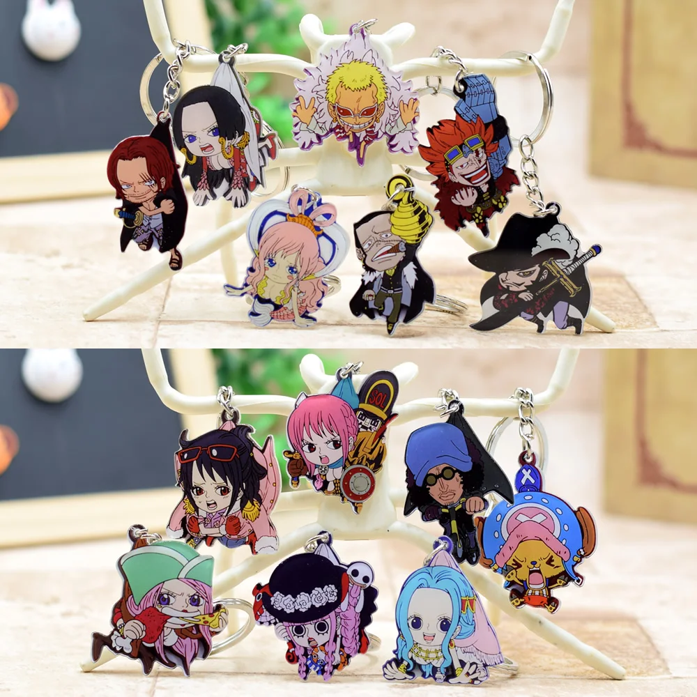 One Piece acrylic Keychain Pendant Car Key Chain Key Accessories Cute