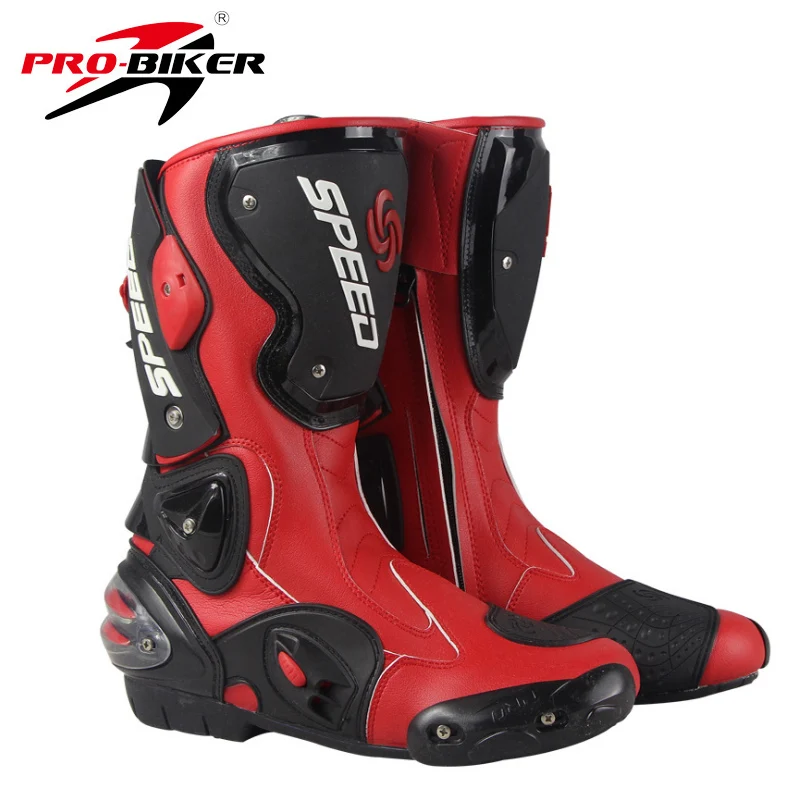 Xuba Men Motorcycle Racing Shoes Leather Motorcycle Boots Riding Motorbike Motocross Off-Road Moto Boots White 10