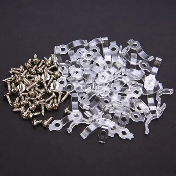 

50pcs Fixing Mounting Clip Brackets Srtip Light Connector For 8/10mm 3528 5050 5630 LED Strip + Screw