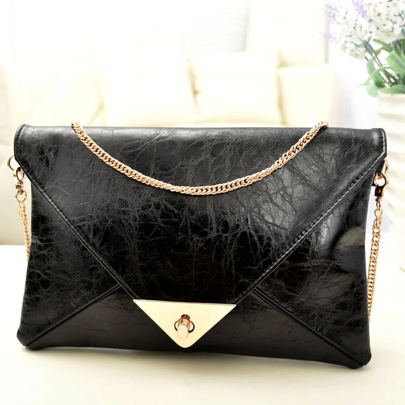 

NEW Women Girl Clutch Purse Envelope Korea style Evening bag Patchwork chain envelope bag day clutch messenger bag Size 28*19