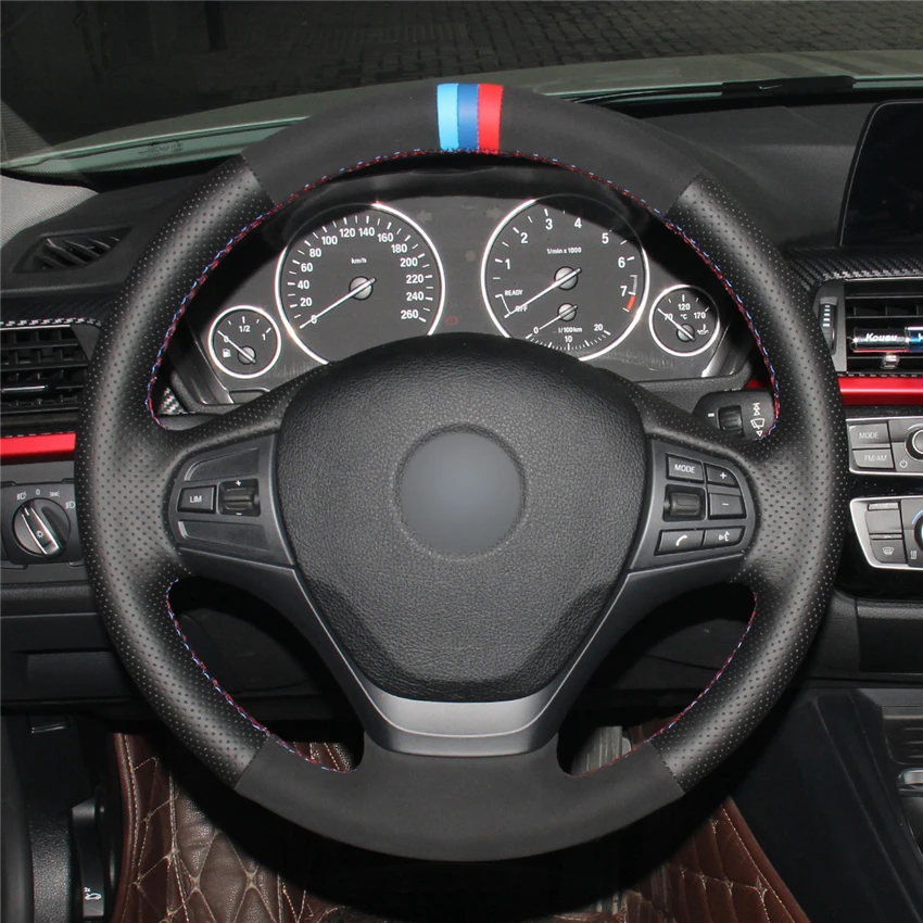 MEWANT черный из натуральной кожи черная замша чехол рулевого колеса автомобиля для BMW F30 F31 F34 F20 F21 F22 F23