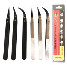 

Urijk 3Pcs Ceramic Tweezers Professional Anti-Static Heat Resistant Insulated Stainless Steel Tweezers Multitool Hand Tools