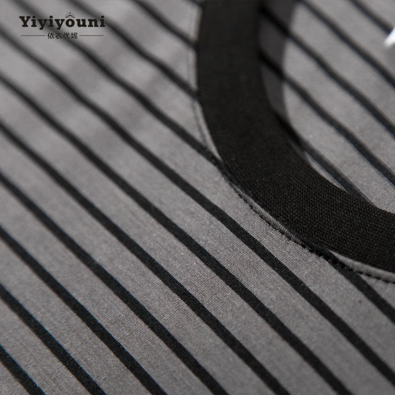 2019 Summer Black Striped Bee Embroidery Dresses Women Casual Long Straight Ankle-Length Shirt Dress Woman Plus Size