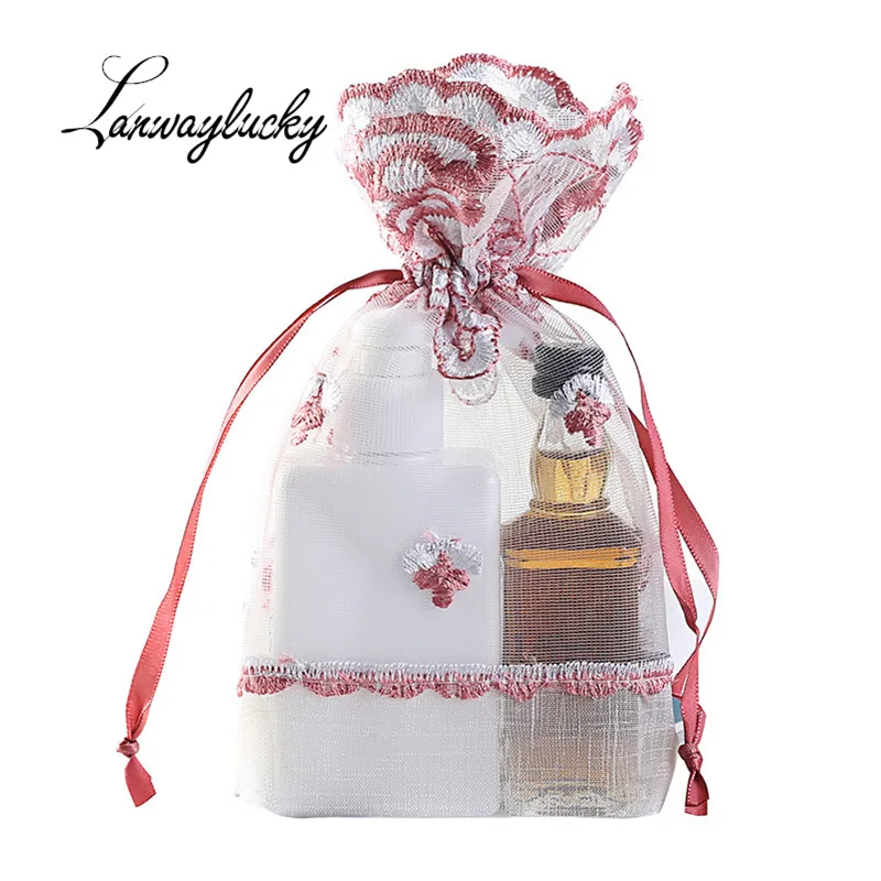

13x18cm 12pcs/lot Slub Yarn Drawstring Gifts Bags Handmade Pouch Wedding Christmas Party Favors Packaging Jewelry Pouches Bag