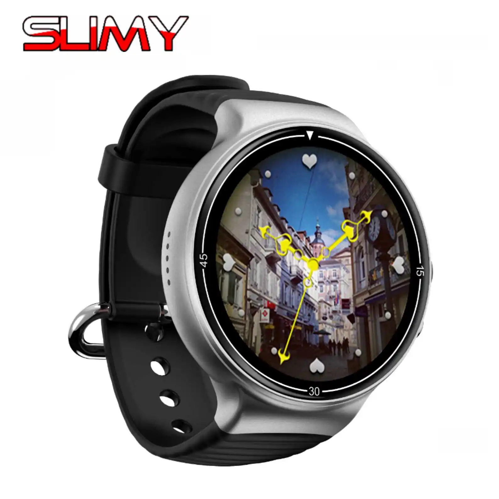 

Slimy I8 Smart Watch Android 7.0 OS 1.39" 400*400 AMOLED Screen 4G GPS WIFI Bluetooth Smartwatch Heart Rate Monitor Pedometer