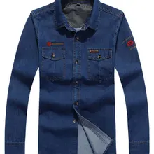 M~ 4XL джинсовая повседневная мужская рубашка, брендовая одежда, большие размеры, Camisa Masculina, рубашки с длинным рукавом, Camisa Vete, мужские футболки, Homme Camisas