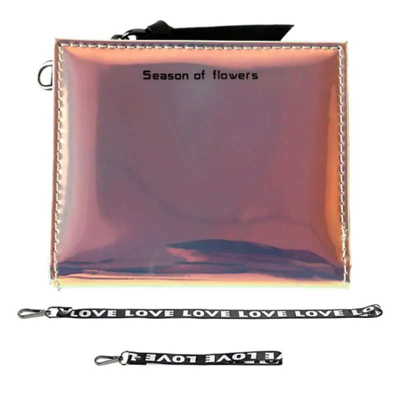 

Women Hologram Laser Leather Wallet Button Purse Lady Short Handbag Bag
